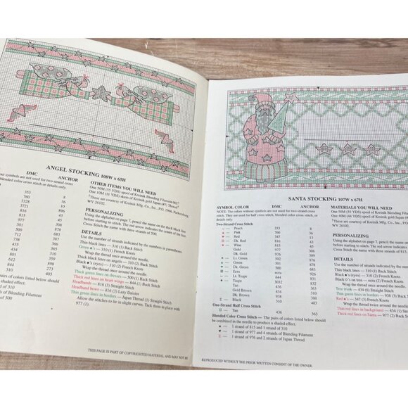 Debbie Mumm Country Noël Cross Stitch Chart Santa & Angel Pattern Book - Picture 3 of 3